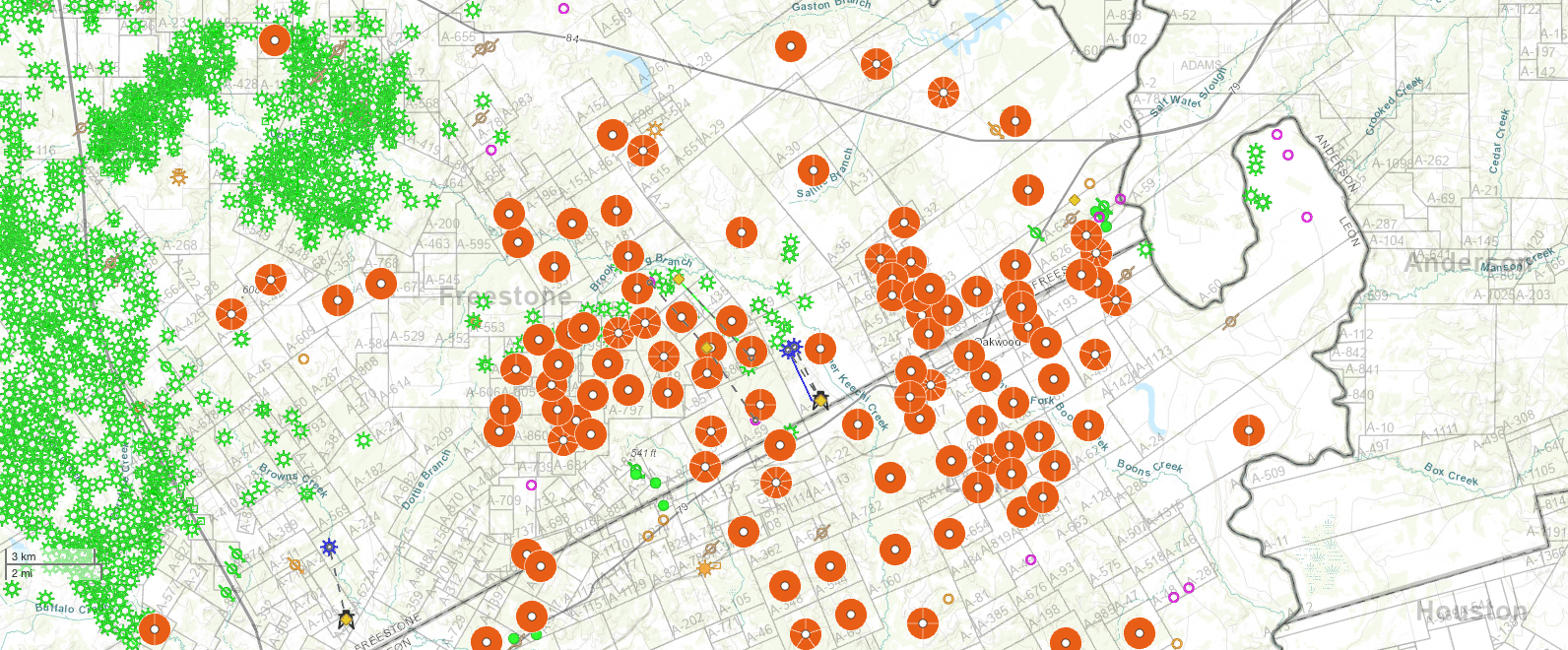 DI Map - Comstock leasing in last 3 years