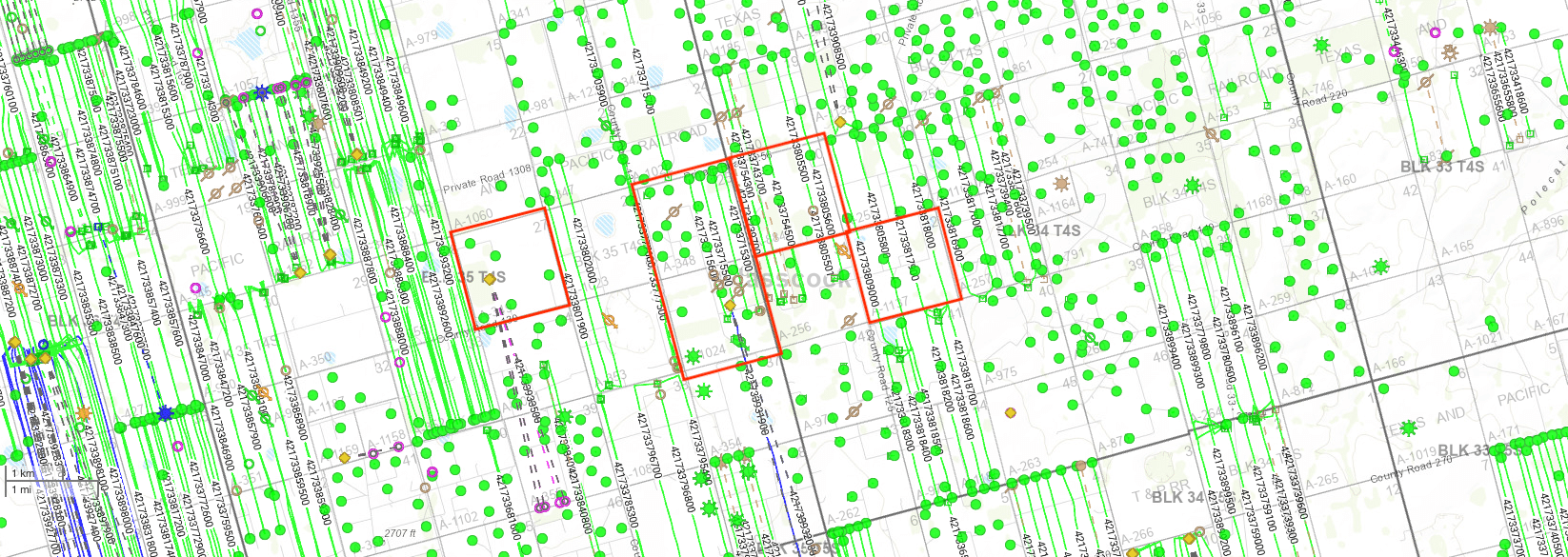 DI Map - All Wells - Zoomed In